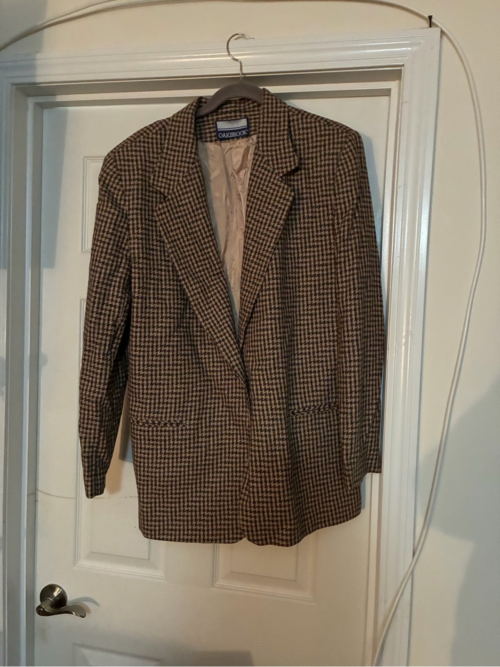 Women's Brown Houndstooth Blazer